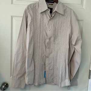 ROAR 2X Mens button up 💯 Cotton long sleeve, embroidery on front, back  & cuffs